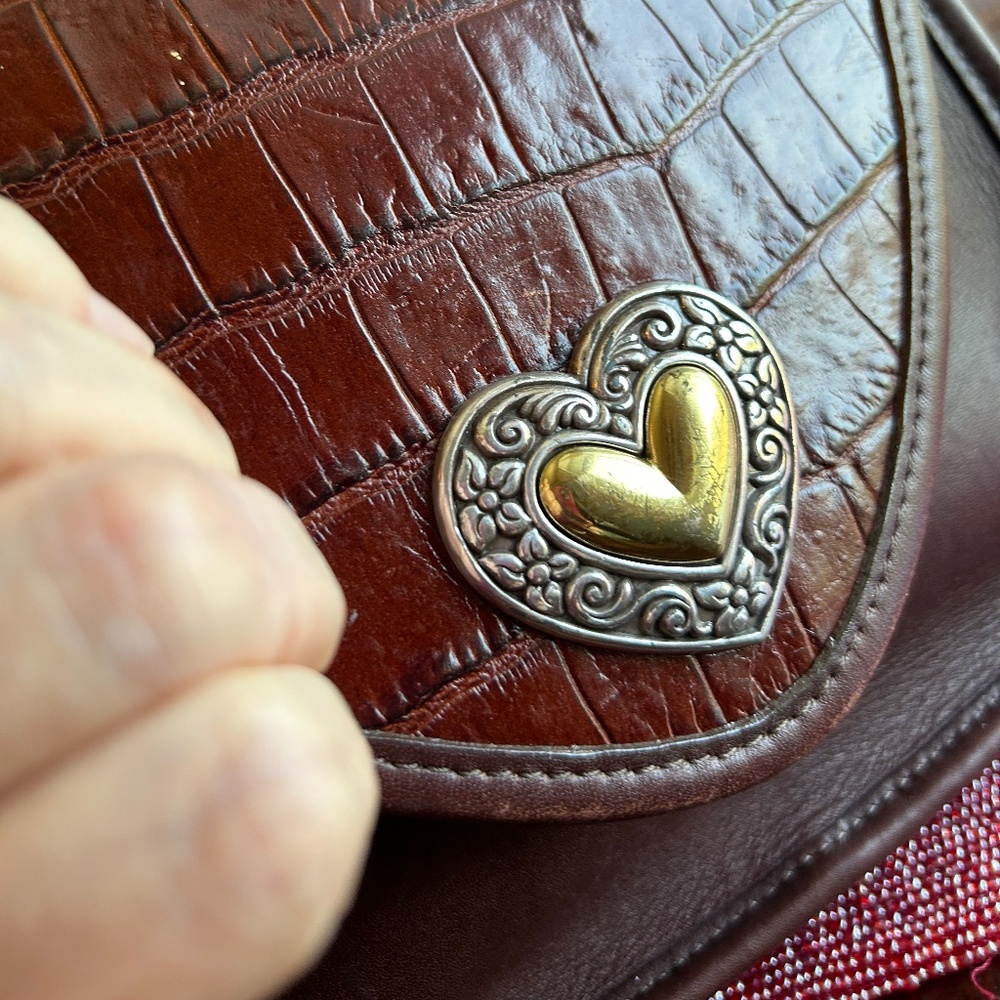 VINTAGE BRIGHTON Brown Leather Saddle Bag, cross-body - Picture 8 of 10
